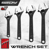 Door Hardware: SEDY 4Pc Adjustable Wrench Set Shifter Heavy Duty SAE & Metric Household Repair