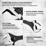 Door Hardware: SEDY 4Pc Adjustable Wrench Set Shifter Heavy Duty SAE & Metric Household Repair