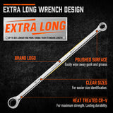 Hand Tools: HORUSDY 10Pc Extra Long Ratchet Spanner Set Aviation Double End 8-19mm w/t Pouch