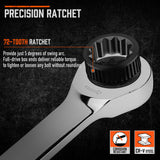 Hand Tools: HORUSDY 10Pc Extra Long Ratchet Spanner Set Aviation Double End 8-19mm w/t Pouch