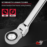 Hand Tools: SEDY 6Pcs Extra Long Flex-Head Ratchet Spanner Set Double Box End Spanner 8-19mm