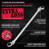 Hand Tools: SEDY 6Pcs Extra Long Flex-Head Ratchet Spanner Set Double Box End Spanner 8-19mm