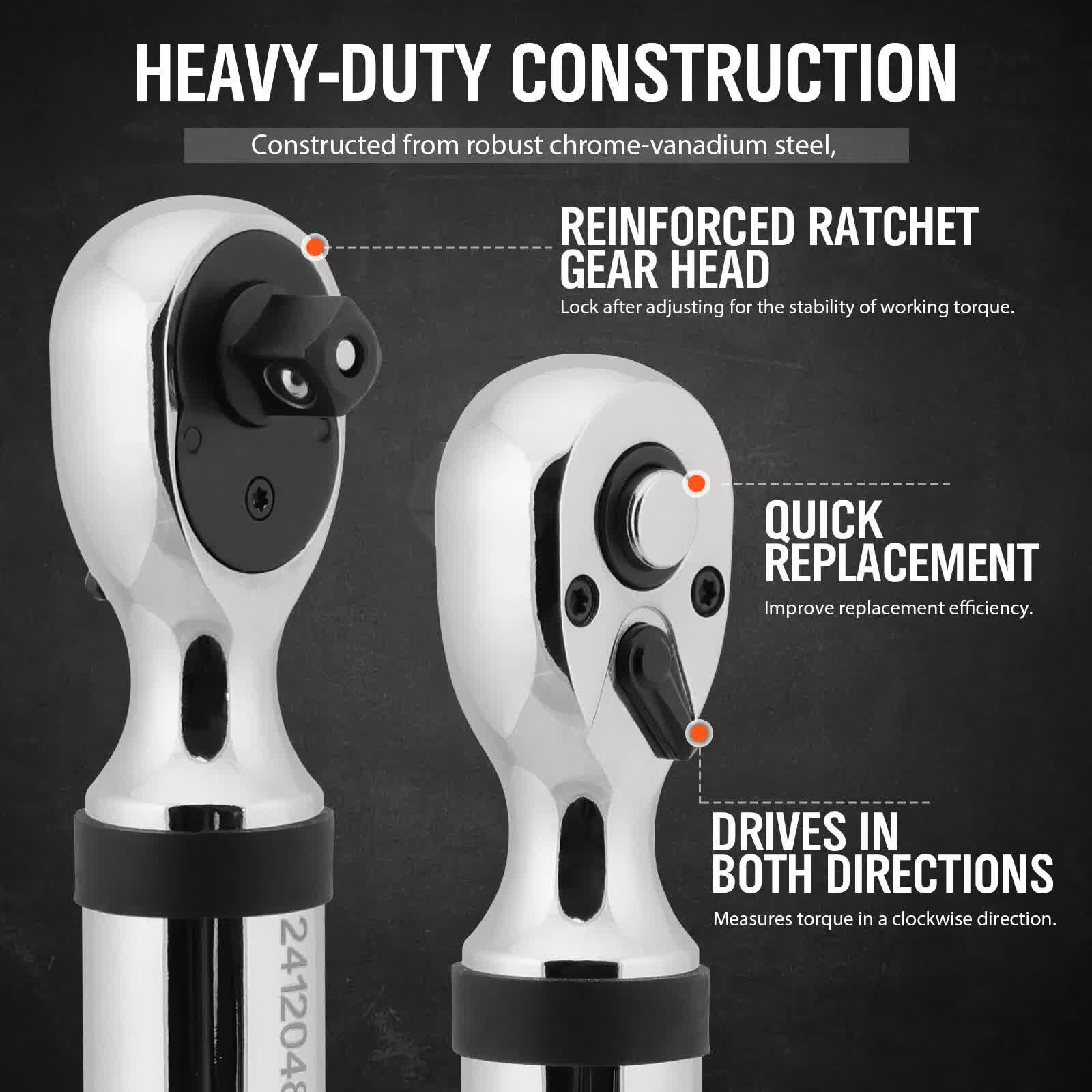 Hand Tools: 3/8" Drive Digital Torque Wrench Electronic Adjustable Torque Range 44ftlb