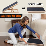 Dog Steps & Ramps: VaKa 70cm Foldable Dog Pet Ramp Adjustable Height Dogs Stairs For Bed Sofa 82006