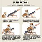 Dog Steps & Ramps: VaKa 100cm Foldable Dog Pet Ramp Adjustable Height Dogs Stairs For Bed Sofa 82007