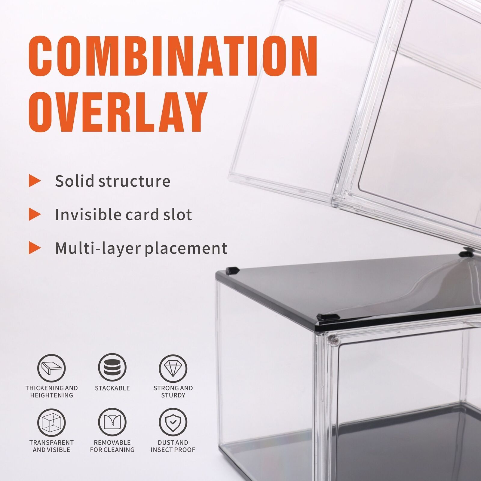 Storage Boxes: 5PC  Stackable Shoe Display Box Hard Acrylic Sneaker Storage Containers Case