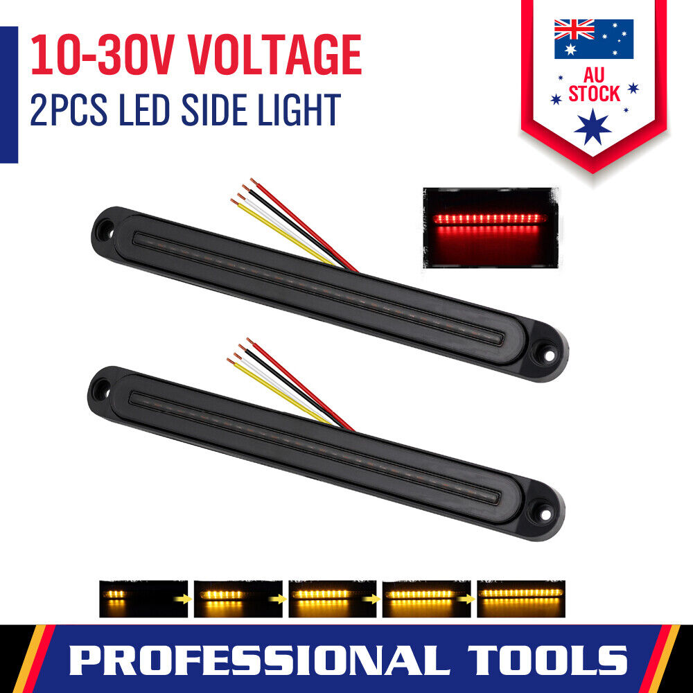 Automotive Lights: 2Piece LED Tail Lights Flowing Turn Signal Stop brake Trailer Truck Caravan IP68