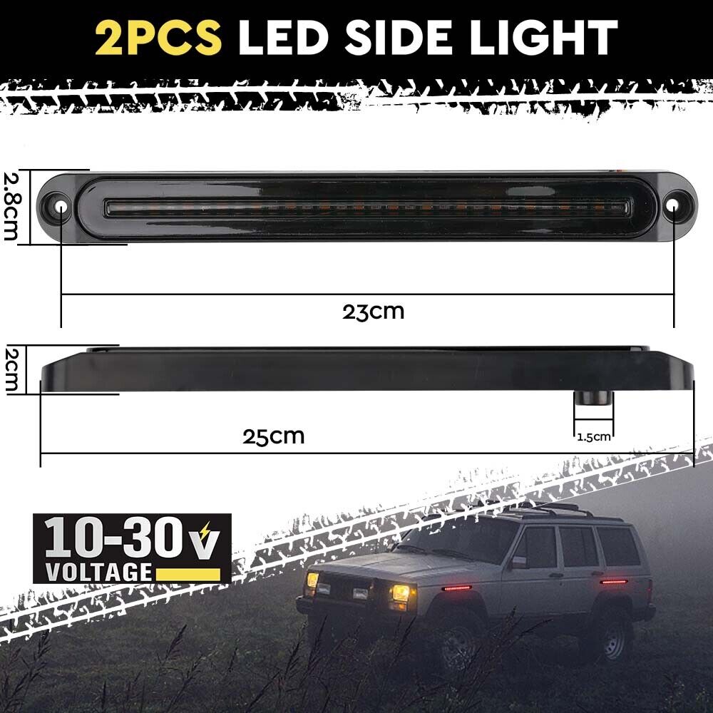Automotive Lights: 2Piece LED Tail Lights Flowing Turn Signal Stop brake Trailer Truck Caravan IP68
