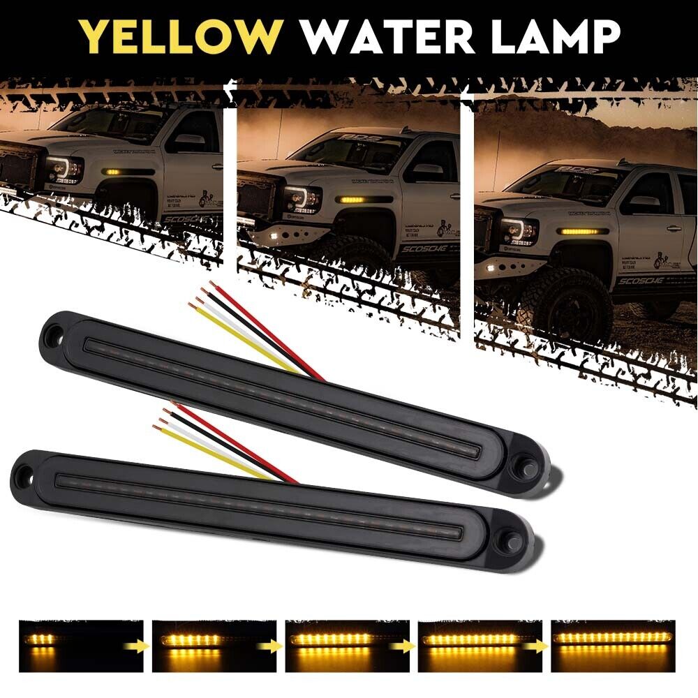 Automotive Lights: 2Piece LED Tail Lights Flowing Turn Signal Stop brake Trailer Truck Caravan IP68