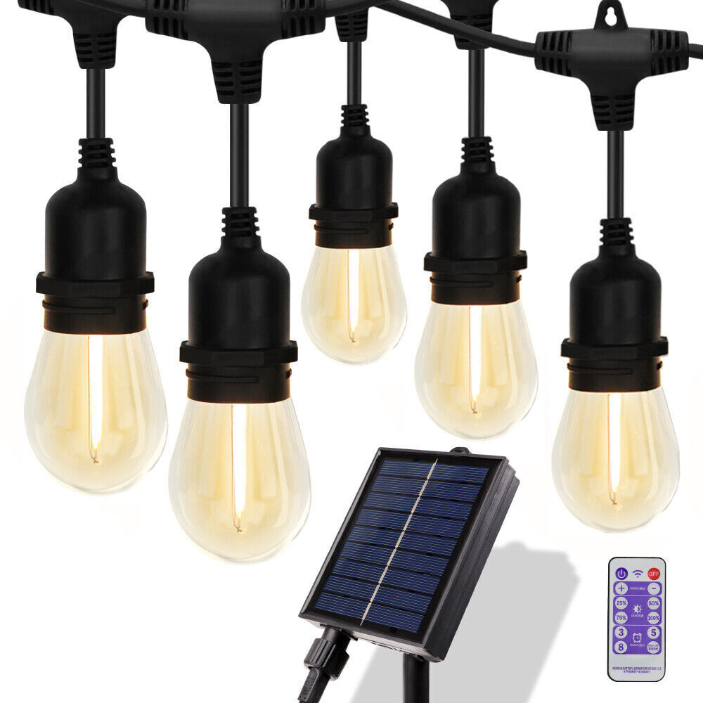 Outdoor Decorations & Lights: Solar Power 15 LED 18.2M Festoon String Lights Wedding Party WaterProof