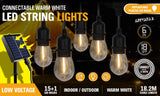 Outdoor Decorations & Lights: Solar Power 15 LED 18.2M Festoon String Lights Wedding Party WaterProof