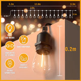 Outdoor Decorations & Lights: Solar Power 15 LED 18.2M Festoon String Lights Wedding Party WaterProof