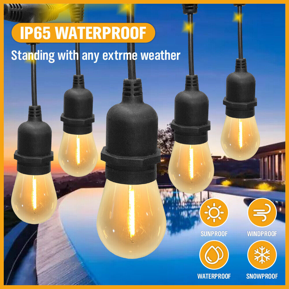 Outdoor Decorations & Lights: Solar Power 15 LED 18.2M Festoon String Lights Wedding Party WaterProof