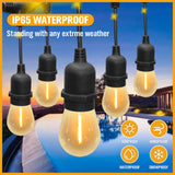 Outdoor Decorations & Lights: Solar Power 15 LED 18.2M Festoon String Lights Wedding Party WaterProof