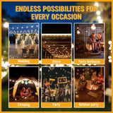 Outdoor Decorations & Lights: Solar Power 15 LED 18.2M Festoon String Lights Wedding Party WaterProof