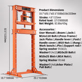 Automotive Lifts & Hoists: HORUSDY 12T Hydraulic Shop Press Bending H-Frame Benchtop Jack Stand Heavy Duty