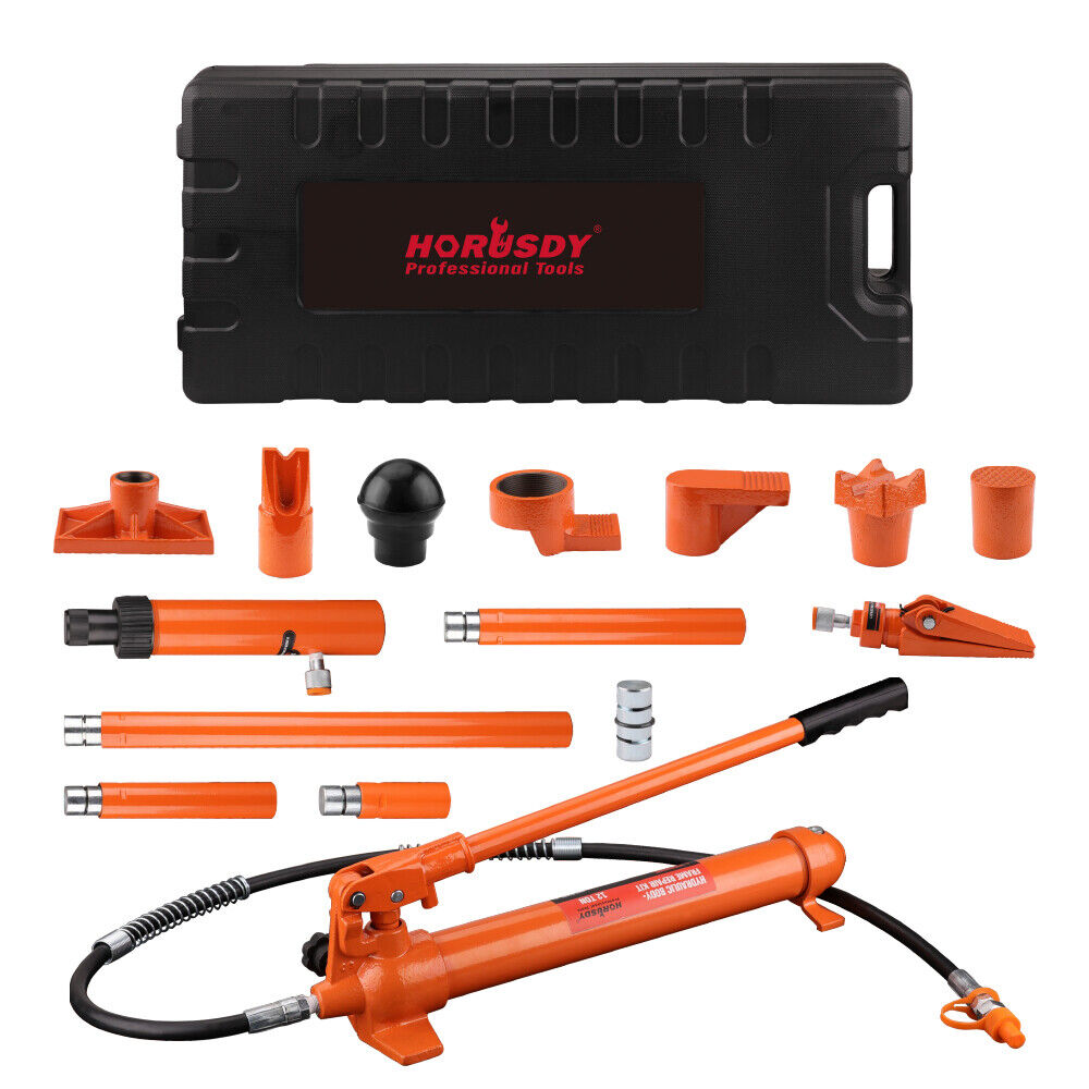 Automotive Repair & Speciality Tools: 12T Porta Power Kit Hydraulic Ram Pump Oil Hose Automotive Body Repair Tool