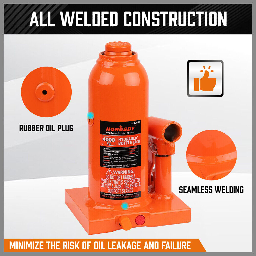 Automotive Lifts & Hoists: 4-Ton (8,000 LBs) Hydraulic Bottle Jack Heavy Duty Car Lifter with Safety Valve