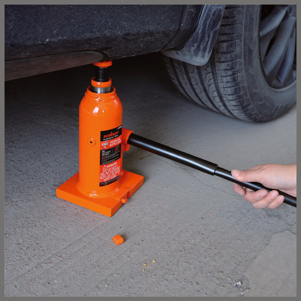 Automotive Lifts & Hoists: 4-Ton (8,000 LBs) Hydraulic Bottle Jack Heavy Duty Car Lifter with Safety Valve