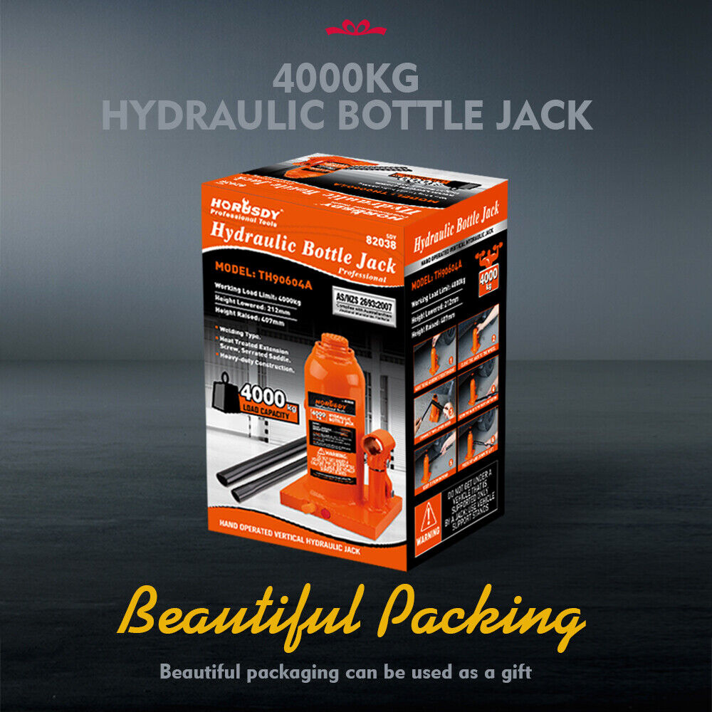 Automotive Lifts & Hoists: 4-Ton (8,000 LBs) Hydraulic Bottle Jack Heavy Duty Car Lifter with Safety Valve