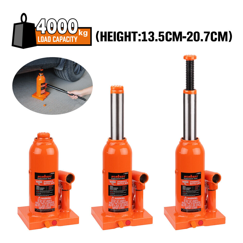 Automotive Lifts & Hoists: 4-Ton (8,000 LBs) Hydraulic Bottle Jack Heavy Duty Car Lifter with Safety Valve