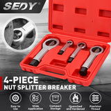 Automotive Decor: SEDY 4Pcs Metal Nut Splitter Kit Pressure Nut Cracker Remover Extractor Tool