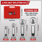 Automotive Decor: SEDY 4Pcs Metal Nut Splitter Kit Pressure Nut Cracker Remover Extractor Tool