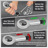 Automotive Decor: SEDY 4Pcs Metal Nut Splitter Kit Pressure Nut Cracker Remover Extractor Tool