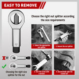 Automotive Decor: SEDY 4Pcs Metal Nut Splitter Kit Pressure Nut Cracker Remover Extractor Tool