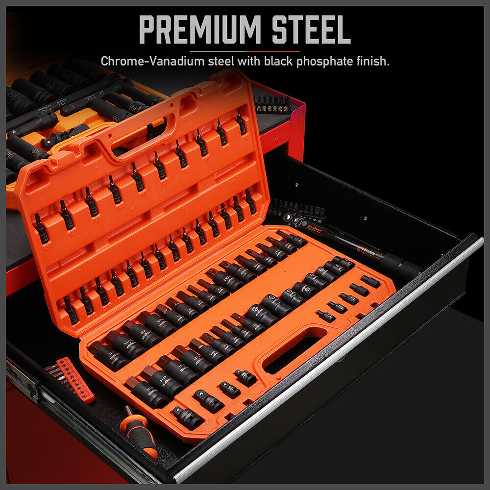 Hand Tools: HORUSDY 66Pcs Torx Bit Socket Female External Socket Set Impact Adapter Socket