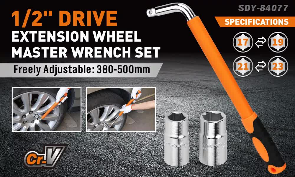 Hand Tools: 3Pcs Telescoping Lug Wrench 17/19mm 21/23MM Extendable Lug Wrench Tire Wrench