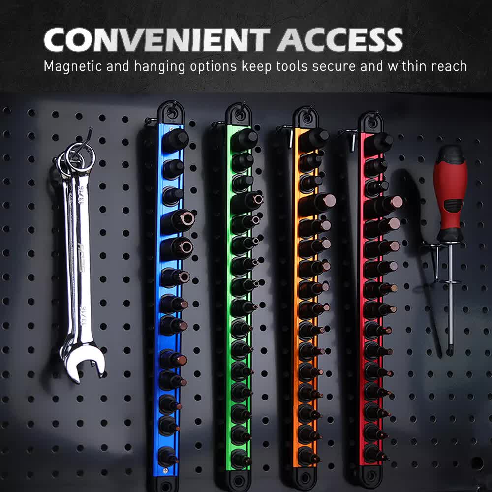 Tool Sockets: 16-Piece Torx Star Bit Socket Set Magnetic Socket Rail Organizer T8-T60 Adapters