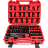 71-Pieces 3/8" Drive Master Impact Socket Set SAE Metric Universal Joint Adapter