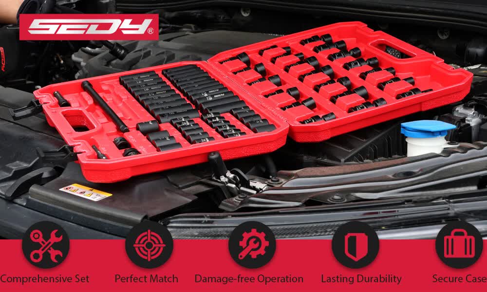 Tool Sockets: 71-Pieces 3/8" Drive Master Impact Socket Set SAE Metric Universal Joint Adapter