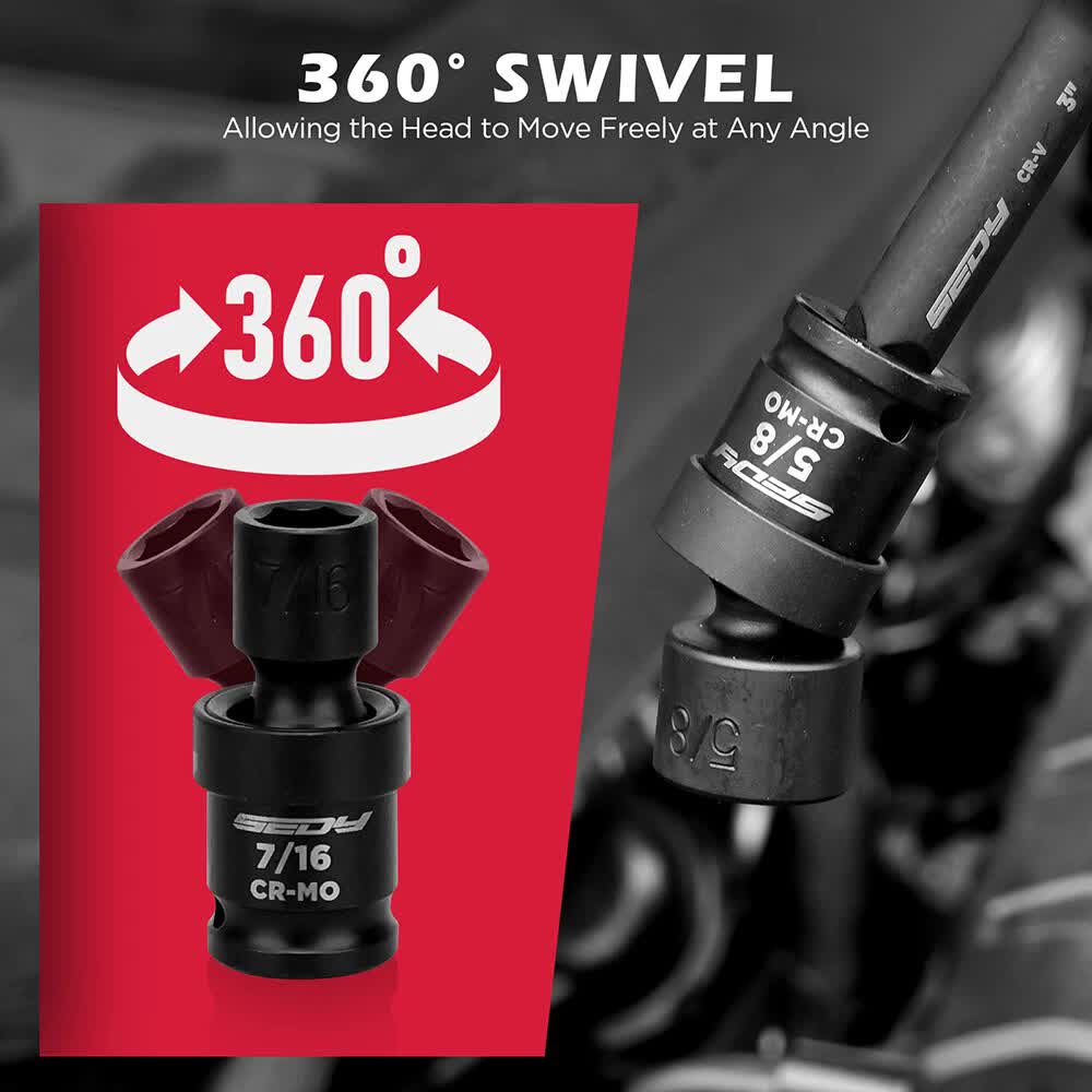Tool Sockets: 71-Pieces 3/8" Drive Master Impact Socket Set SAE Metric Universal Joint Adapter
