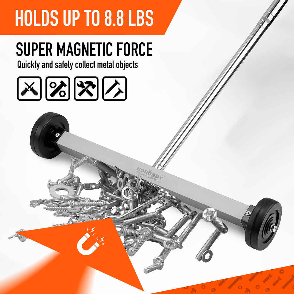 Automotive Lifts & Hoists: 17inch Telescoping Magnetic Sweeper Magnet Broom Rolling Pick Up 8.8Lbs Portable