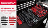 Desk Accessories: SEDY 8Pcs Magnetic Socket Organizer Tray Metric SAE Sockets Storage Holder Tool