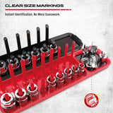Desk Accessories: SEDY 8Pcs Magnetic Socket Organizer Tray Metric SAE Sockets Storage Holder Tool