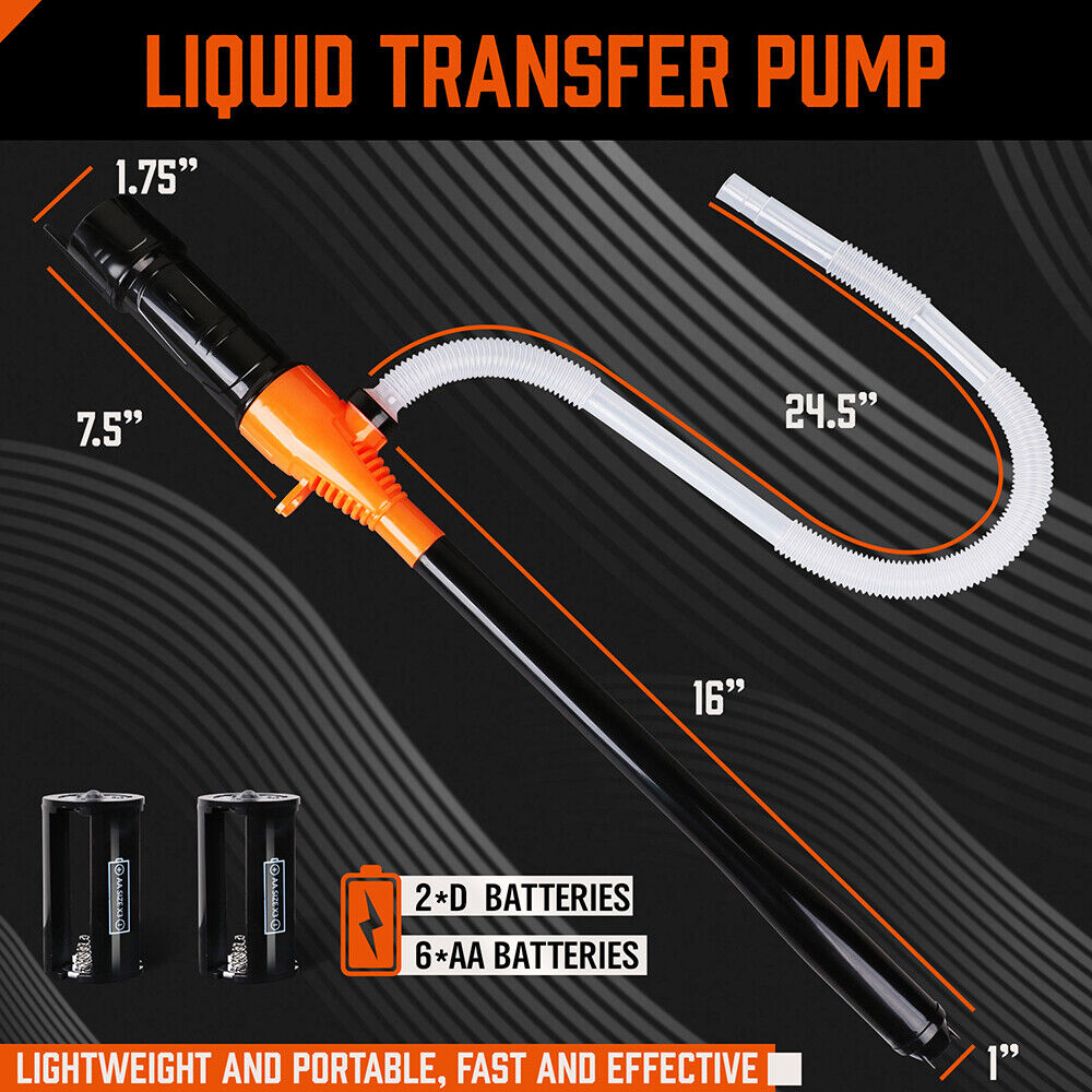 Fuel & Exhaust: Electric Oil Extractor Pump, Battery Power Fluid Extractors for Water Fuel Oil Pumping with Flexible Hose
