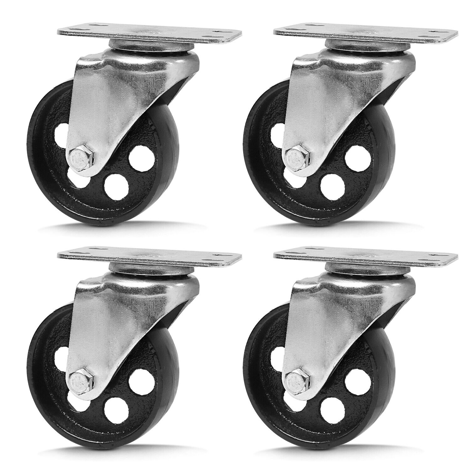 Kitchen & Bathroom DIY: 4Pc 3.5'' Heavy Duty Steel Castor Wheel Swivel Caster 500KG/EA Loading Capacity