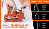 Hand Tools: HORUSDY 3in1 Staple Gun Heavy Duty Stapler Fastener Tool Tacker free Staples