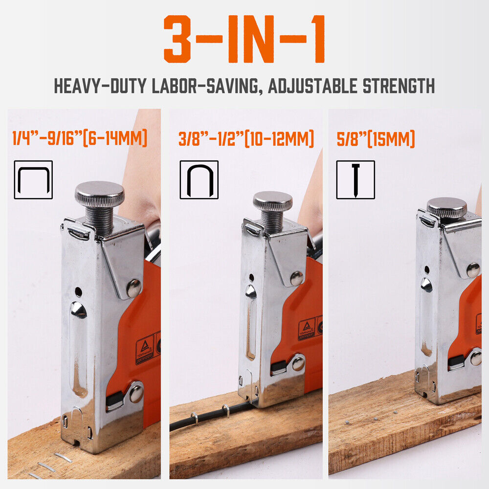 Hand Tools: HORUSDY 3in1 Staple Gun Heavy Duty Stapler Fastener Tool Tacker free Staples