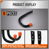 Kitchen & Bathroom DIY: HORUSDY 6Pc Wall Mount Garage Hooks Set Heavy Duty Steel Storage Rack Hanger