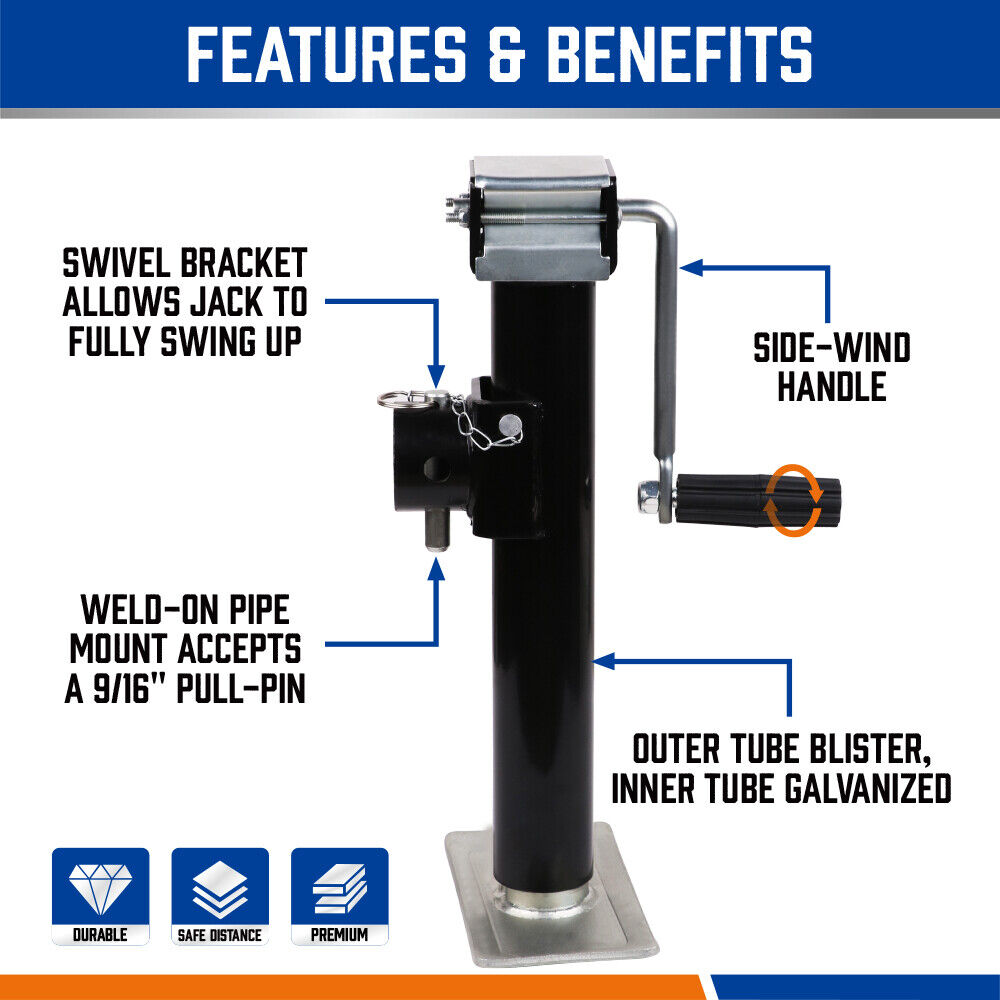 Automotive Lifts & Hoists: Trailer Caravan Canopy Jack Stand 2267kg 5000lbs Heavy Duty Solid Weld Bracket