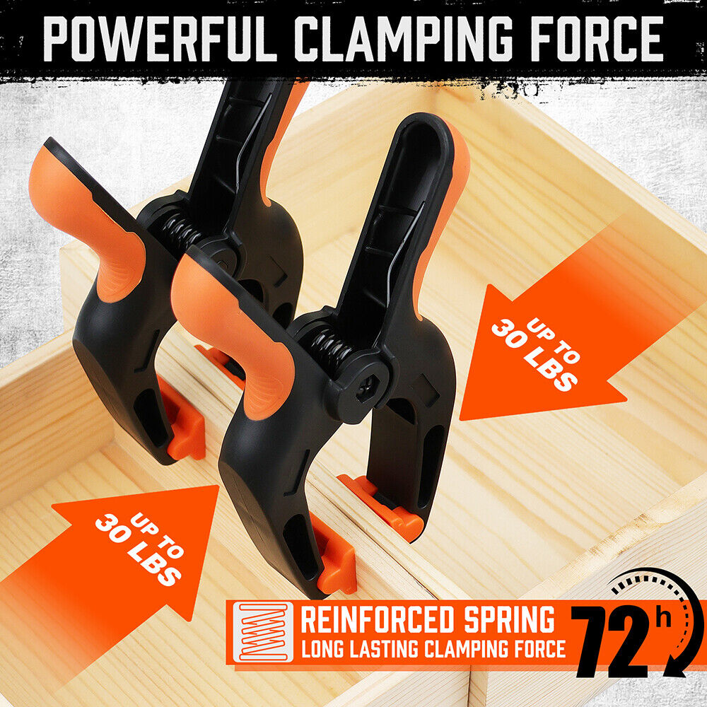 Tool Clamps & Vices: HORUSDY 32Pc 7" Nylon Spring Clamp Extra Large Rubber Non-Slip Grip Handle Clips