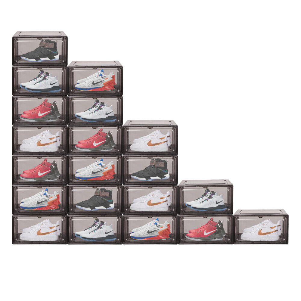 Storage Boxes: 20Pcs Premium Acrylic Shoe Box Sneaker Display Storage Case  Boxes Magnetic Door Au