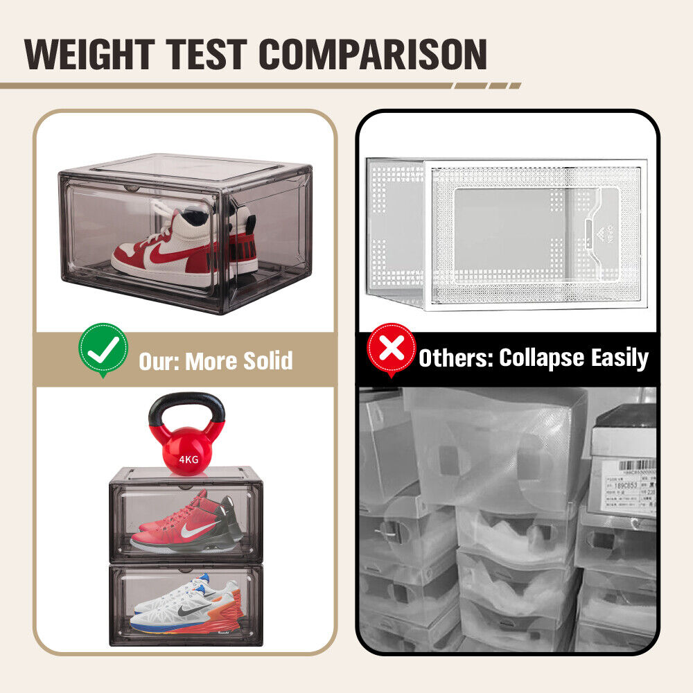 Storage Boxes: 20Pcs Premium Acrylic Shoe Box Sneaker Display Storage Case  Boxes Magnetic Door Au