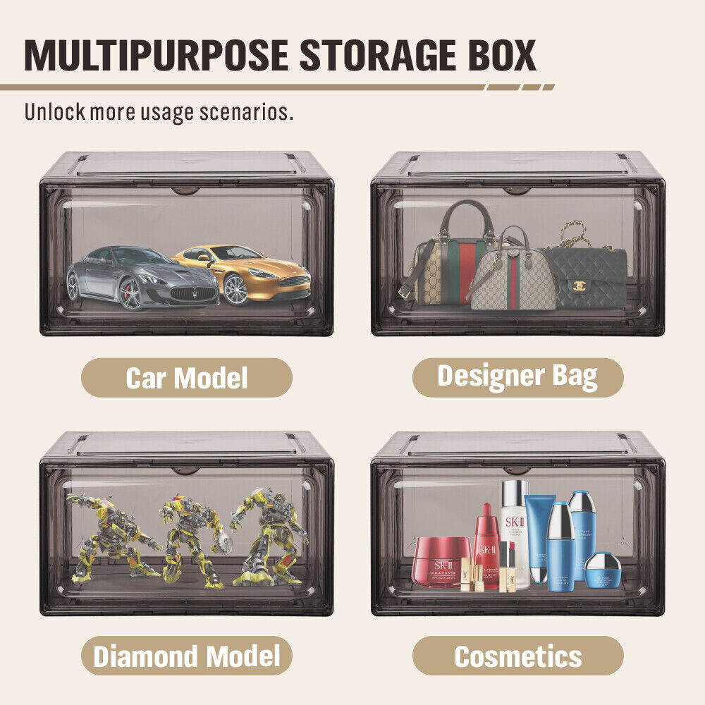 Storage Boxes: 20Pcs Premium Acrylic Shoe Box Sneaker Display Storage Case  Boxes Magnetic Door Au