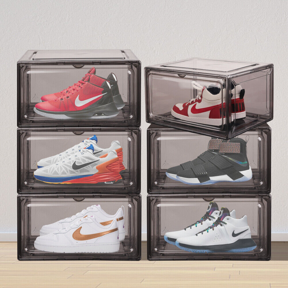 Storage Boxes: 20Pcs Premium Acrylic Shoe Box Sneaker Display Storage Case  Boxes Magnetic Door Au