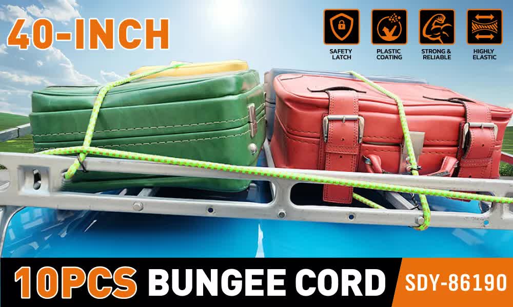 Hand Tools: 10-Piece Bungee Cords With Hook 40inch Outdoor Elastic Bungee Straps Luggage